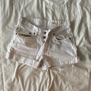 White jean shorts